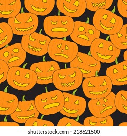 Seamless pattern with Halloween pumpkins. Can be used for wallpaper, wrapping, textile.