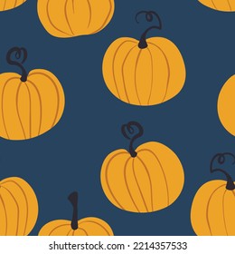 Patrón sin inconvenientes con calabazas de halloween sobre fondo de color. Caras aterradoras y divertidas. Calabaza o fantasma. Ilustración de las vacaciones de otoño del vector.
