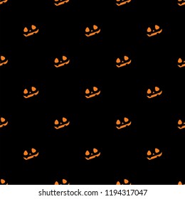Seamless pattern with Halloween pumpkins with scary stare. Vector Illustration