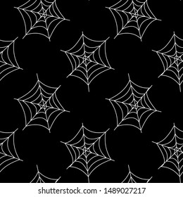 Seamless pattern with halloween pumpkins spider web zombie. Can be used for scrapbook digital paper, textile print, page fill. Vector illustration