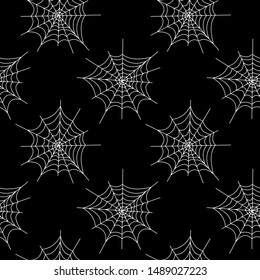 Seamless pattern with halloween pumpkins spider web zombie. Can be used for scrapbook digital paper, textile print, page fill. Vector illustration