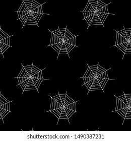 Seamless pattern with halloween pumpkins spider web zombie. Can be used for scrapbook digital paper, textile print, page fill. Vector illustration