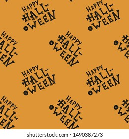 Seamless pattern with halloween pumpkins spider web zombie. Can be used for scrapbook digital paper, textile print, page fill. Vector illustration