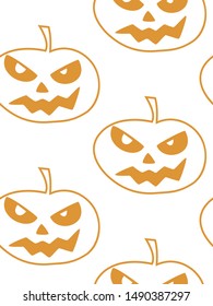 Seamless pattern with halloween pumpkins spider web zombie. Can be used for scrapbook digital paper, textile print, page fill. Vector illustration