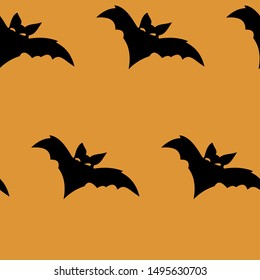 Seamless pattern with halloween pumpkins spider web zombie bat. Can be used for scrapbook digital paper, textile print, page fill. Vector illustration