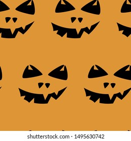 Seamless pattern with halloween pumpkins spider web zombie bat. Can be used for scrapbook digital paper, textile print, page fill. Vector illustration