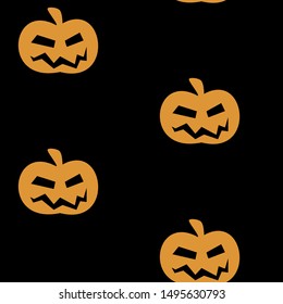 Seamless pattern with halloween pumpkins spider web zombie bat. Can be used for scrapbook digital paper, textile print, page fill. Vector illustration