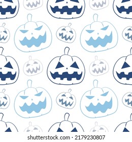 Seamless pattern with Halloween pumpkins. Wrapping paper pattern.