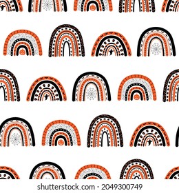 Seamless pattern Halloween rainbow vector illustration	