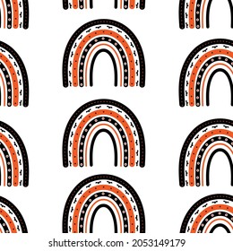 Seamless Pattern Halloween Rainbow Vector Illustration	