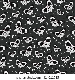 seamless pattern for Halloween with scary butterflies