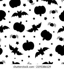Seamless pattern Halloween silhouette vector illustration	