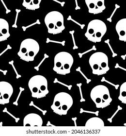 Seamless pattern halloween skull vector illustration