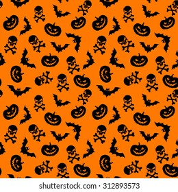 seamless pattern for Halloween with skulls