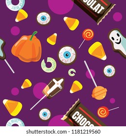 seamless pattern of halloween snack