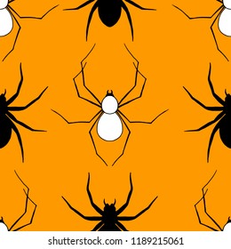 Seamless pattern for Halloween, with spiders and spider web