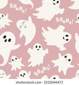 Seamless pattern of halloween  spooks. Halloween background. Great for autumn mystic cards, banner, textile - vector design, cartoon style illustration