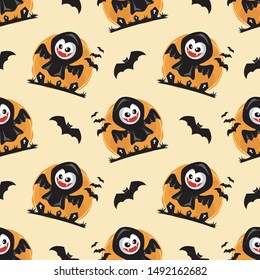 Seamless Pattern Halloween Theme Vector
