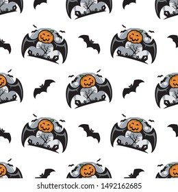 Seamless Pattern Halloween Theme Vector