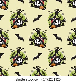 seamless pattern halloween theme vector