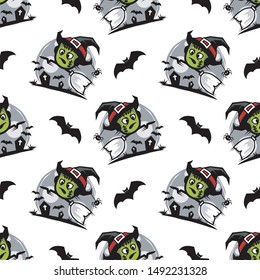 seamless pattern halloween theme vector