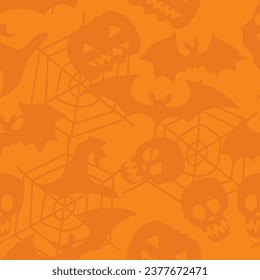 A seamless pattern of Halloween theme. vector illustration.