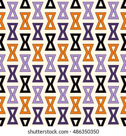 Seamless pattern in Halloween traditional colors. Bright ornamental abstract background. Can be used for digital paper, textile print, page fill. Vector illustration