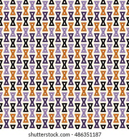 Seamless pattern in Halloween traditional colors. Bright ornamental abstract background. Can be used for digital paper, textile print, page fill. Vector illustration