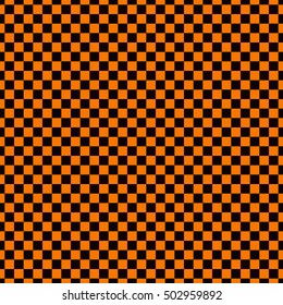 Seamless pattern in Halloween traditional colors. Checkerboard abstract background. Can be used for digital paper, textile print, page fill. Vector illustration