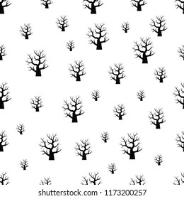seamless pattern with Halloween tree
