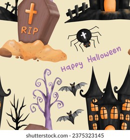 Seamless pattern of halloween for wallpaper or printing