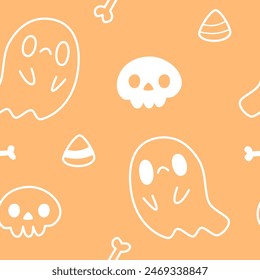 Seamless pattern with halloween yellow