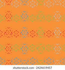 Seamless pattern with halved oranges in outline. Sketch style.  Flat Design, Hippie Aesthetic.