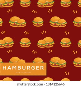 Seamless pattern with hamburger bread