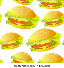 seamless pattern with a hamburger vector illustration