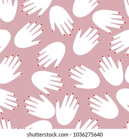 Seamless pattern with hand
