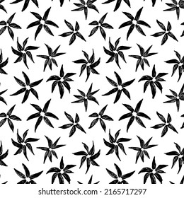 Seamless pattern with hand dawn flowers. Ditsy background. Vector illustration.