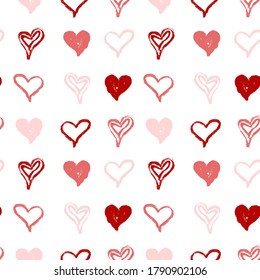 Seamless pattern with hand draw doodle hearts