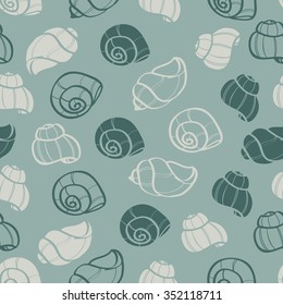 Seamless pattern with hand draw doodle shell