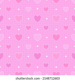 Seamless pattern with hand draw Hearts. Background for textile, wrapping paper, fashions, illustrations.