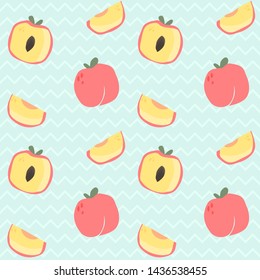 Seamless pattern hand draw a little piece of peach.