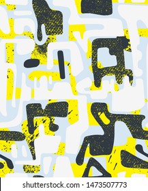Seamless pattern with hand draw shapes. 