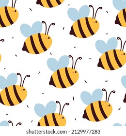 seamless pattern hand drawing cartoon of bee. for kids wallpaper, fabric print, textile, gift wrapping paper