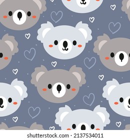 nahtlose Muster handzeichnen Cartoon koala. Tierzeichnung für Stoffdruck, Textilien, Geschenkpapier