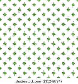 Seamless pattern with hand drawing curly lines on polka dot