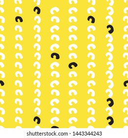 seamless pattern with hand drawn abstract shape carve line modern art minimal art U on yellow background