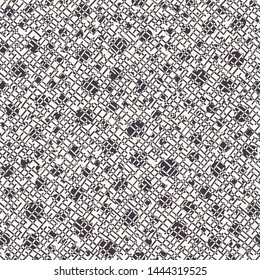 Seamless pattern. Hand drawn abstract hessian fabric texture. Stylish monochrome overlay background. Elegant simple textile brush all over print. Graphic design element illustration. Vector swatch