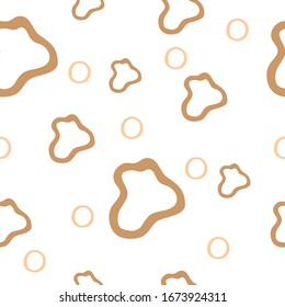 Seamless pattern of hand drawn abstract form and circles. Vector illustration for design.