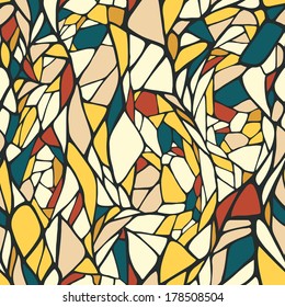 Seamless pattern with hand drawn abstract geometric ornament. Vector illustration