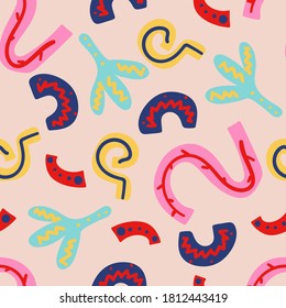 Seamless pattern hand drawn abstract modern. Creative design for apparel, fabric, textile, stationary, wrapping, wallpaper. vector illustration. 